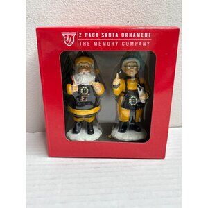 Boston Bruins Santa Mrs. Claus 2 Pack Ornaments The Memory Company NHL Hockey